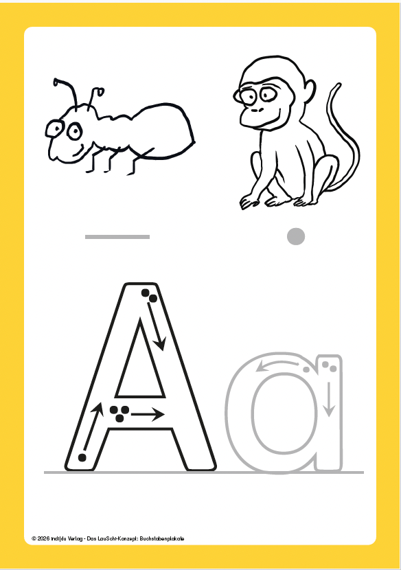 Buchstabenplakat Pfeilschrift Beispiel 1